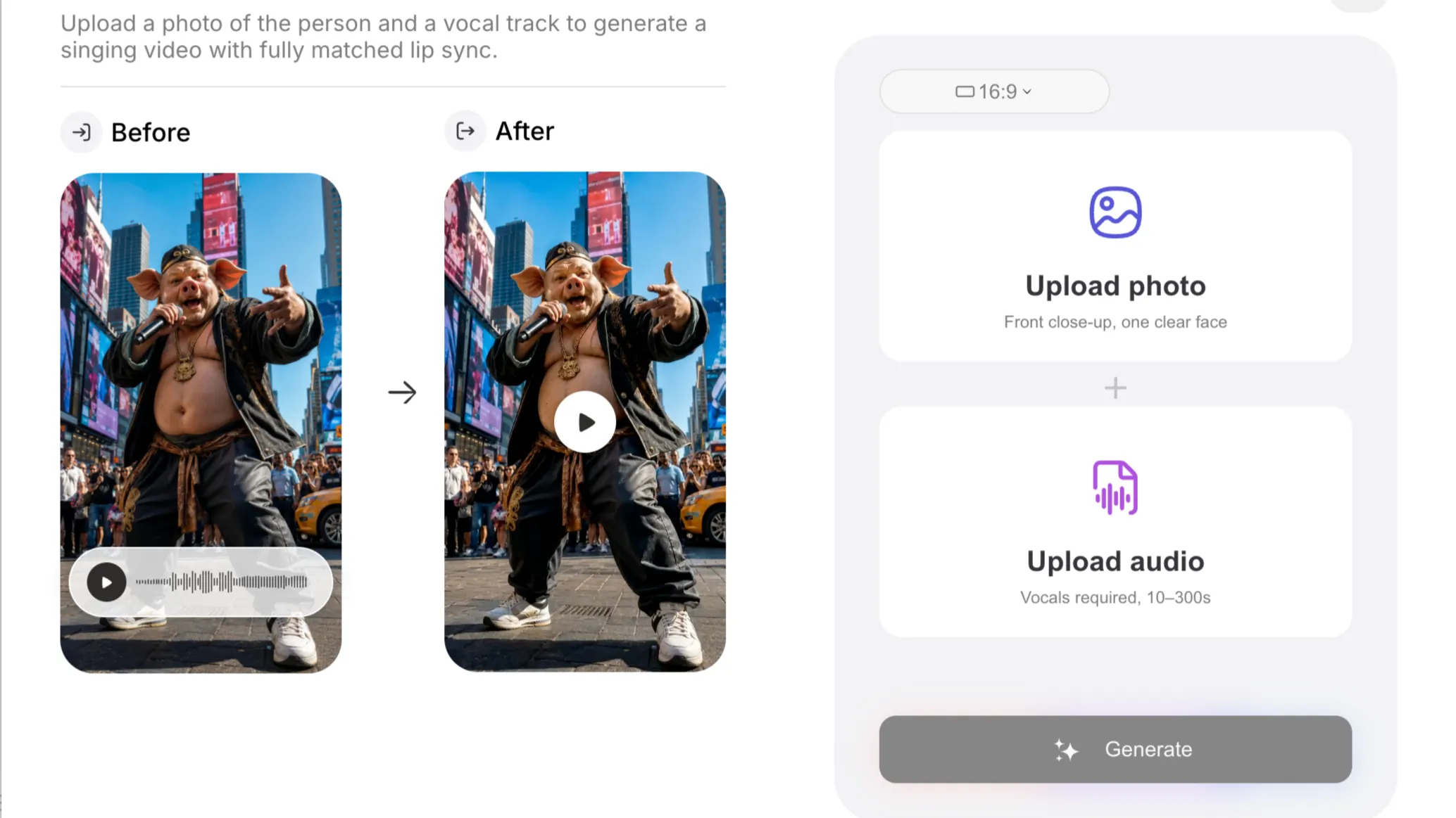 Upload photo and audio assets