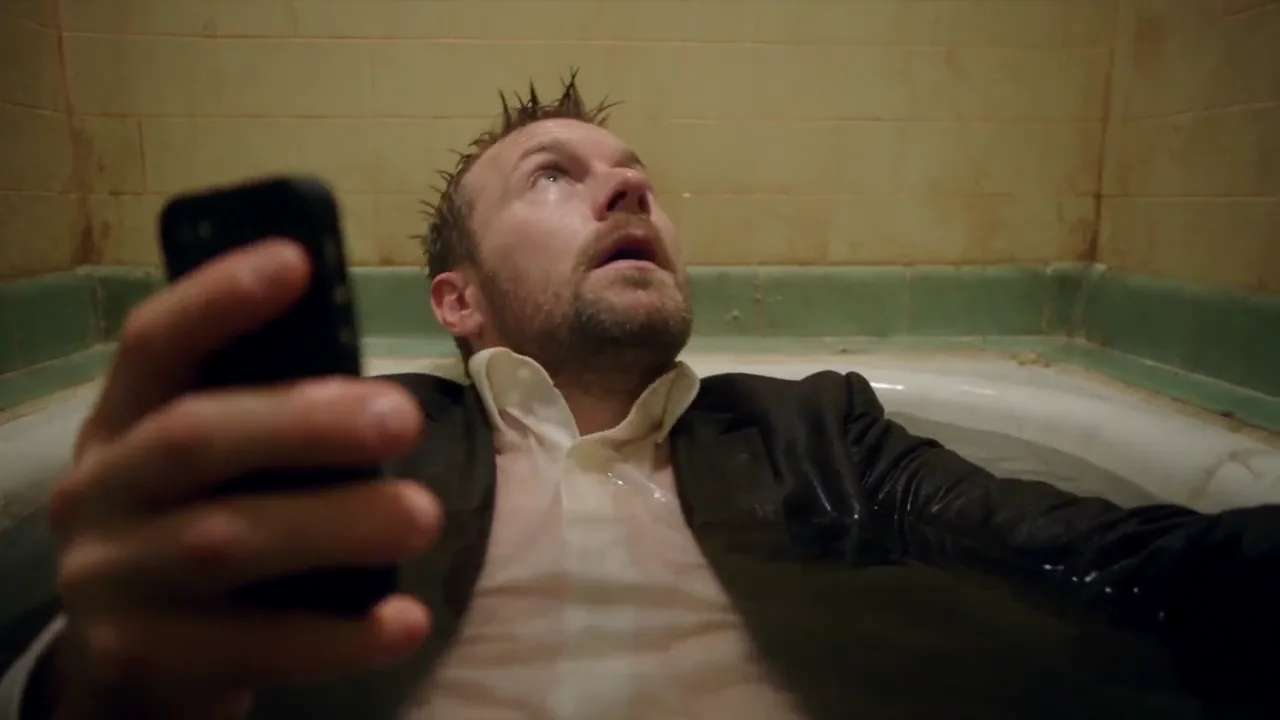 Person in the tub looking up