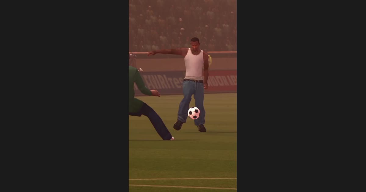 Ozil AI goal character swap: a CG player chips the keeper and rolls the ball into an empty net