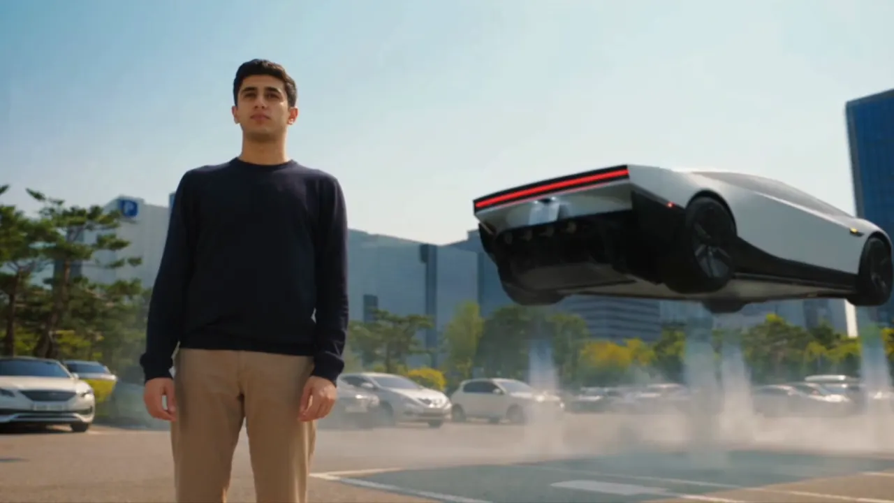 Tesla Roadster AI video storyboard: the street